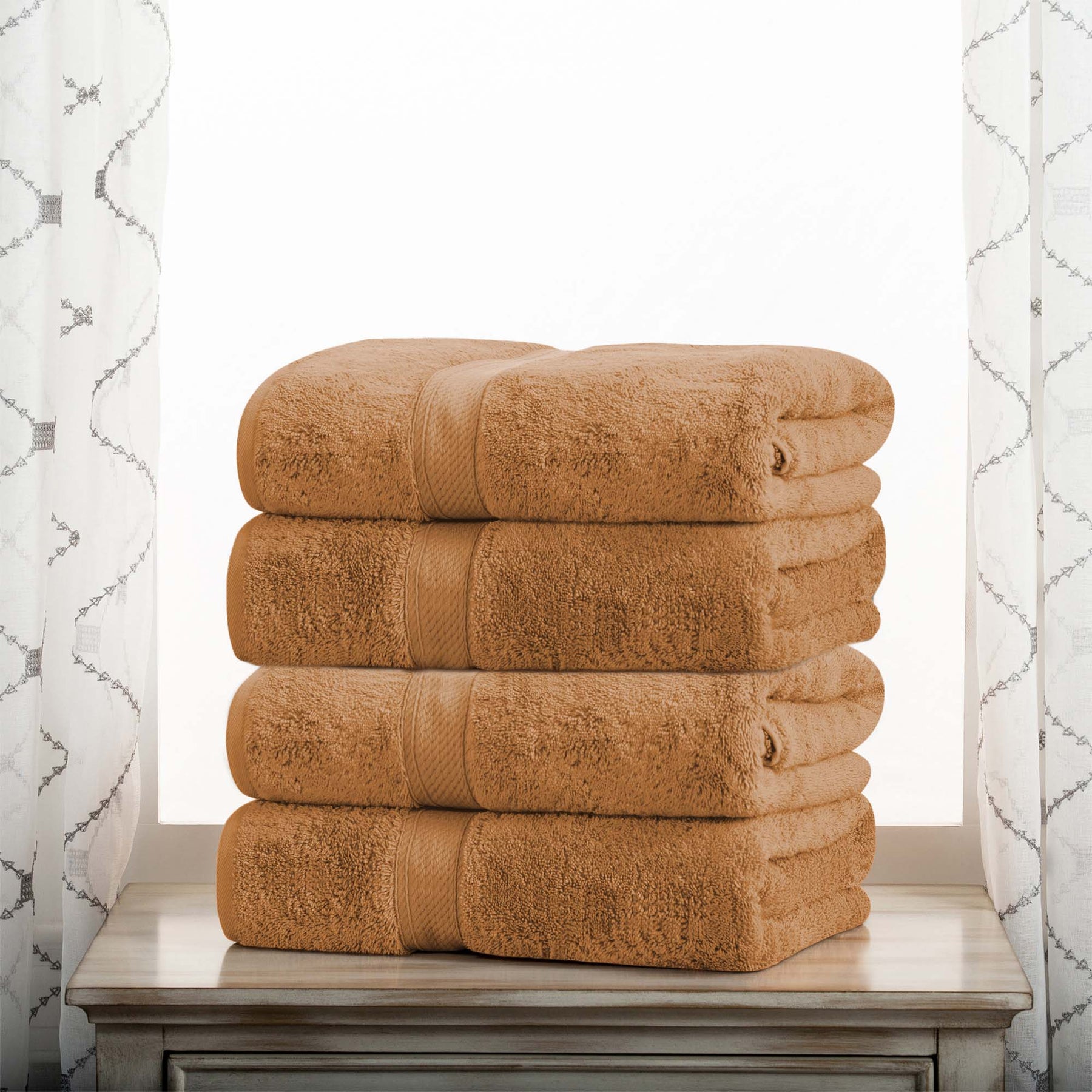 Superior Egyptian Cotton Plush Heavyweight Absorbent Luxury Soft Bath Towel  - Rust