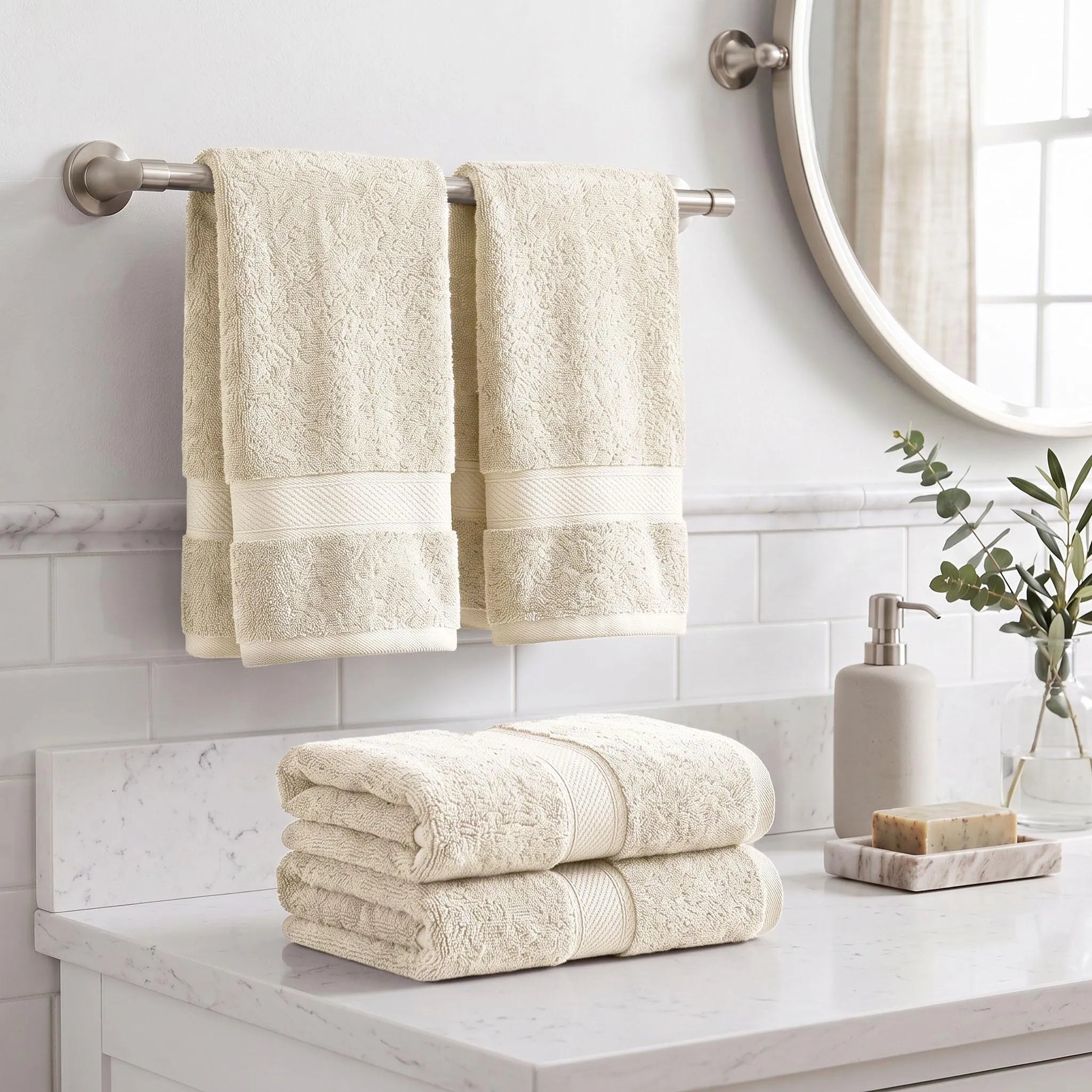 Madeline Egyptian Cotton Hand Towels 4-Piece Plush Set