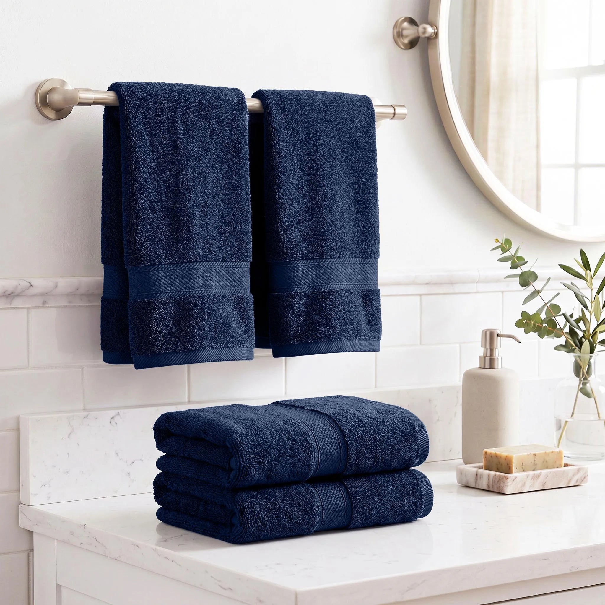 Madeline Egyptian Cotton Hand Towels 4-Piece Plush Set
