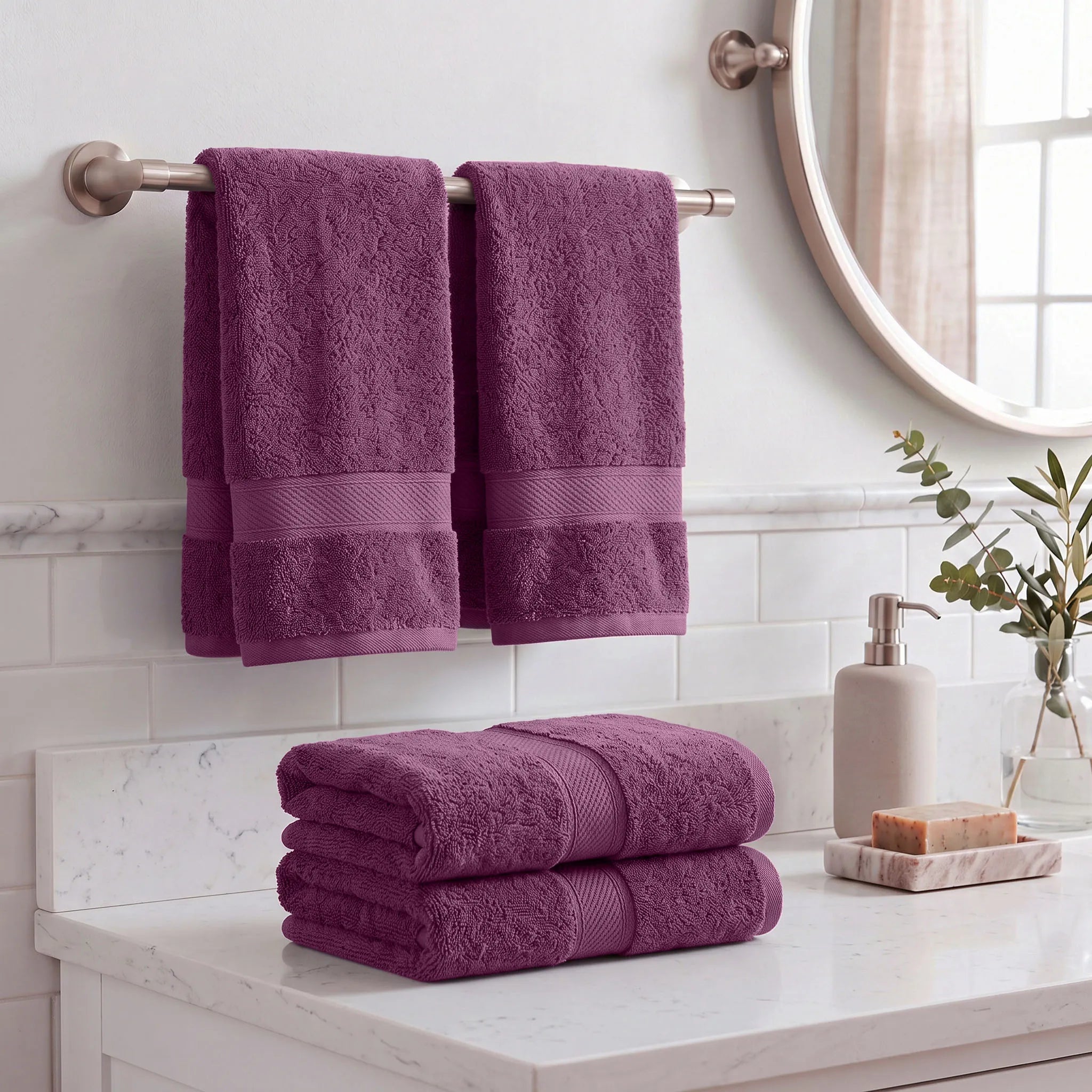 Madeline Egyptian Cotton Hand Towels 4-Piece Plush Set