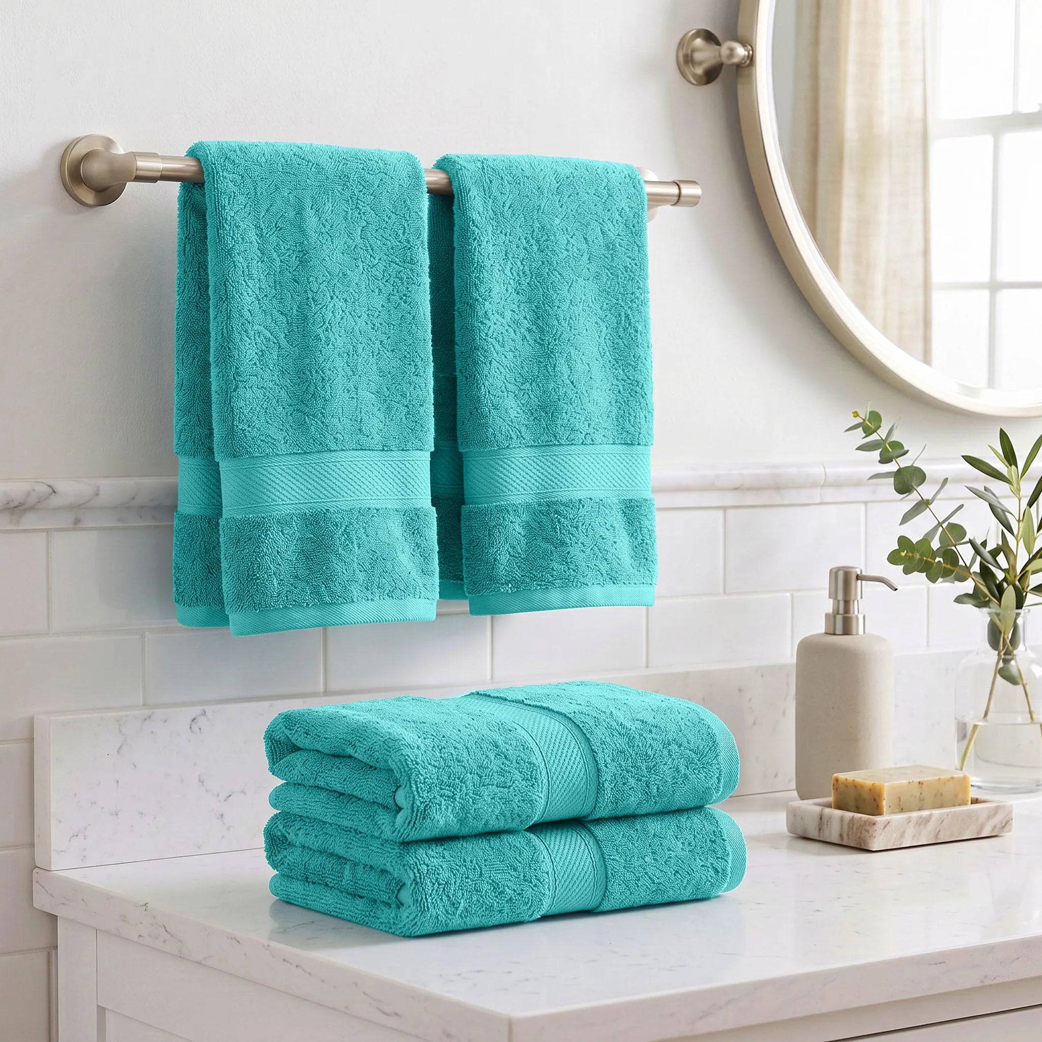 Madeline Egyptian Cotton Hand Towels 4-Piece Plush Set