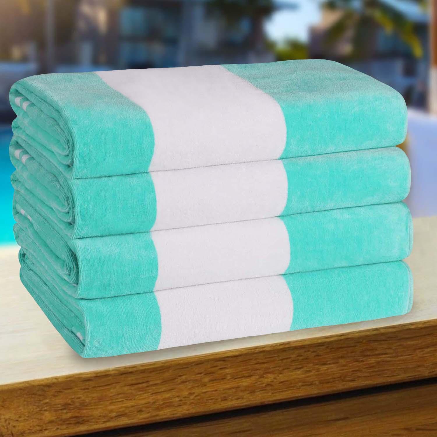 Cabana Stripe Oversized Cotton Beach Towel Set of 2, 4, or 6 Piece - Beach Towel by Superior Brand
