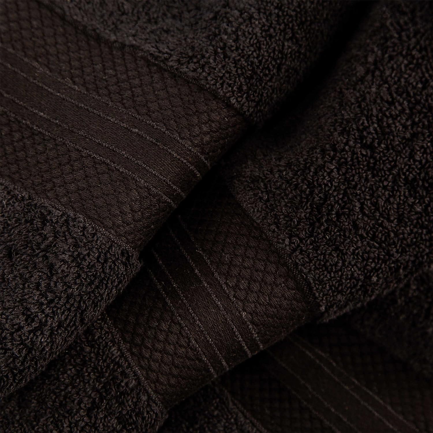Superior Premium Turkish Cotton Assorted 12-Piece Towel Set - Black