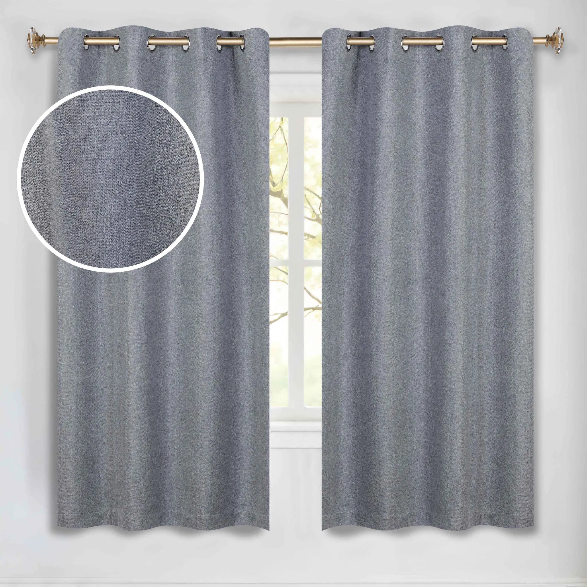 Nyan 100% Blackout Machine Washable Grommet Curtains, Set of 2 Panels - Blackout Curtains by Superior Brand