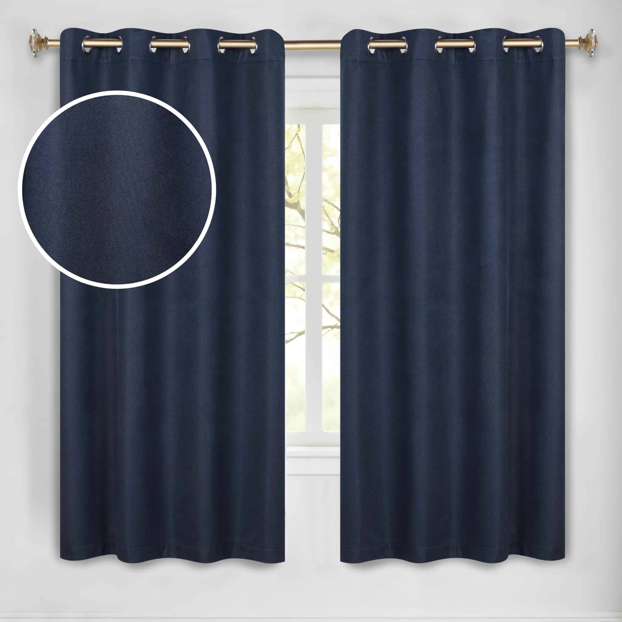 Nyan 100% Blackout Machine Washable Grommet Curtains, Set of 2 Panels - Blackout Curtains by Superior Brand