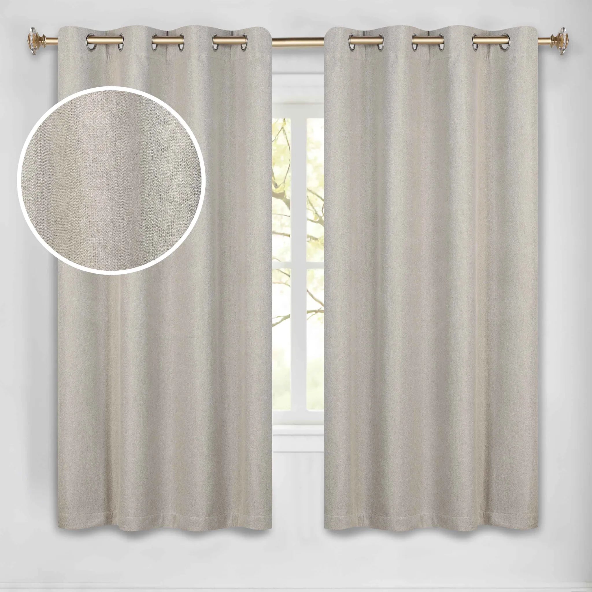 Nyan 100% Blackout Machine Washable Grommet Curtains, Set of 2 Panels - Blackout Curtains by Superior Brand