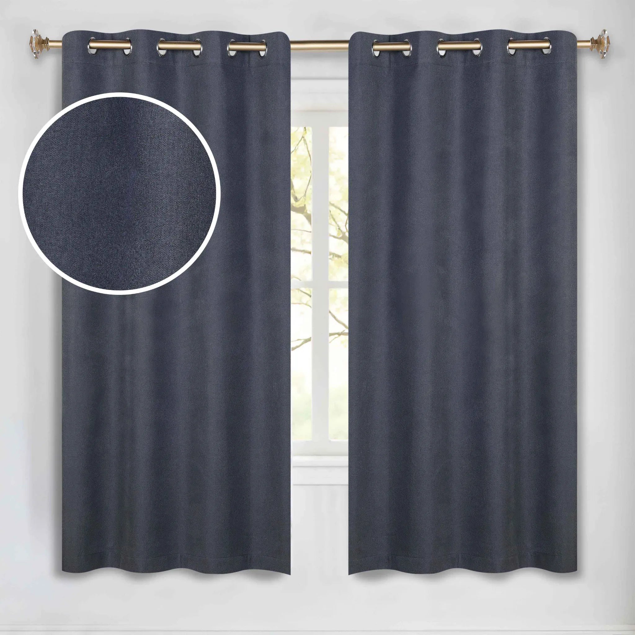 Neal 100% Blackout Machine Washable Grommet Curtains, Set of 2 Panels - Blackout Curtains by Superior Brand