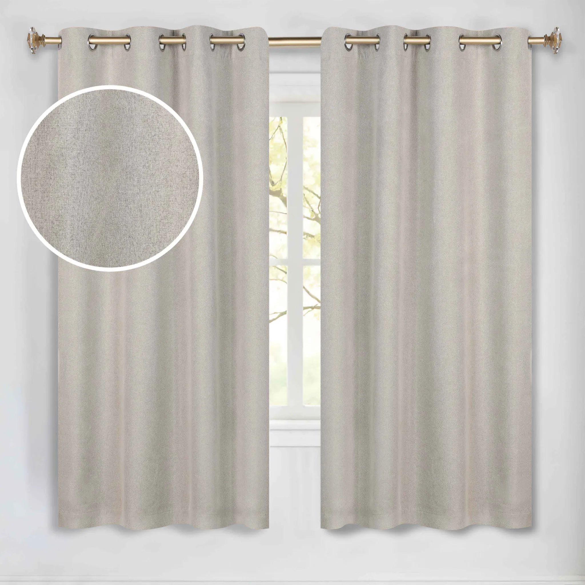Neal 100% Blackout Machine Washable Grommet Curtains, Set of 2 Panels - Blackout Curtains by Superior Brand