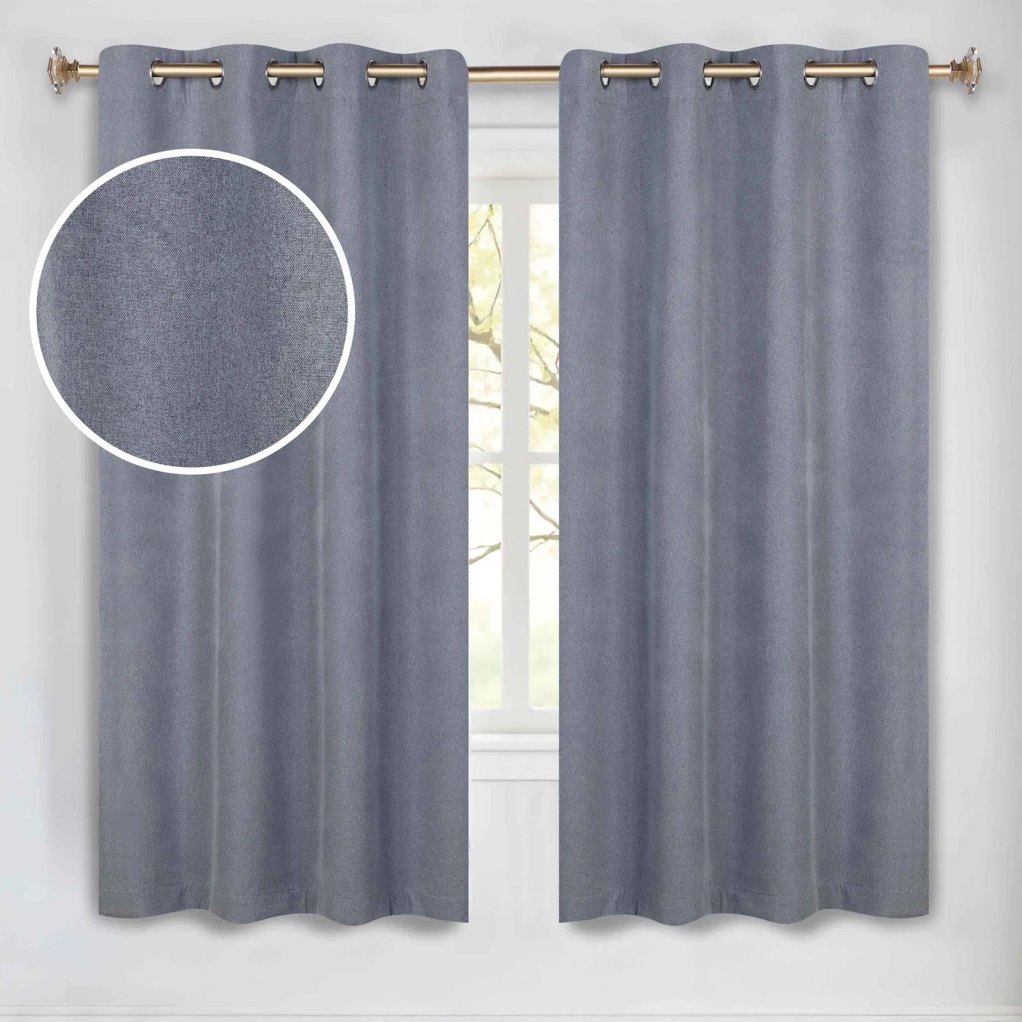 Neal 100% Blackout Machine Washable Grommet Curtains, Set of 2 Panels - Blackout Curtains by Superior Brand