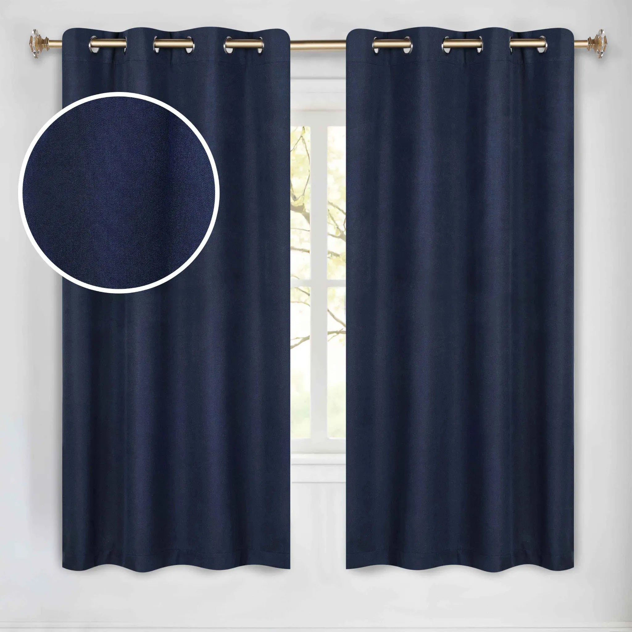 Neal 100% Blackout Machine Washable Grommet Curtains, Set of 2 Panels - Blackout Curtains by Superior Brand
