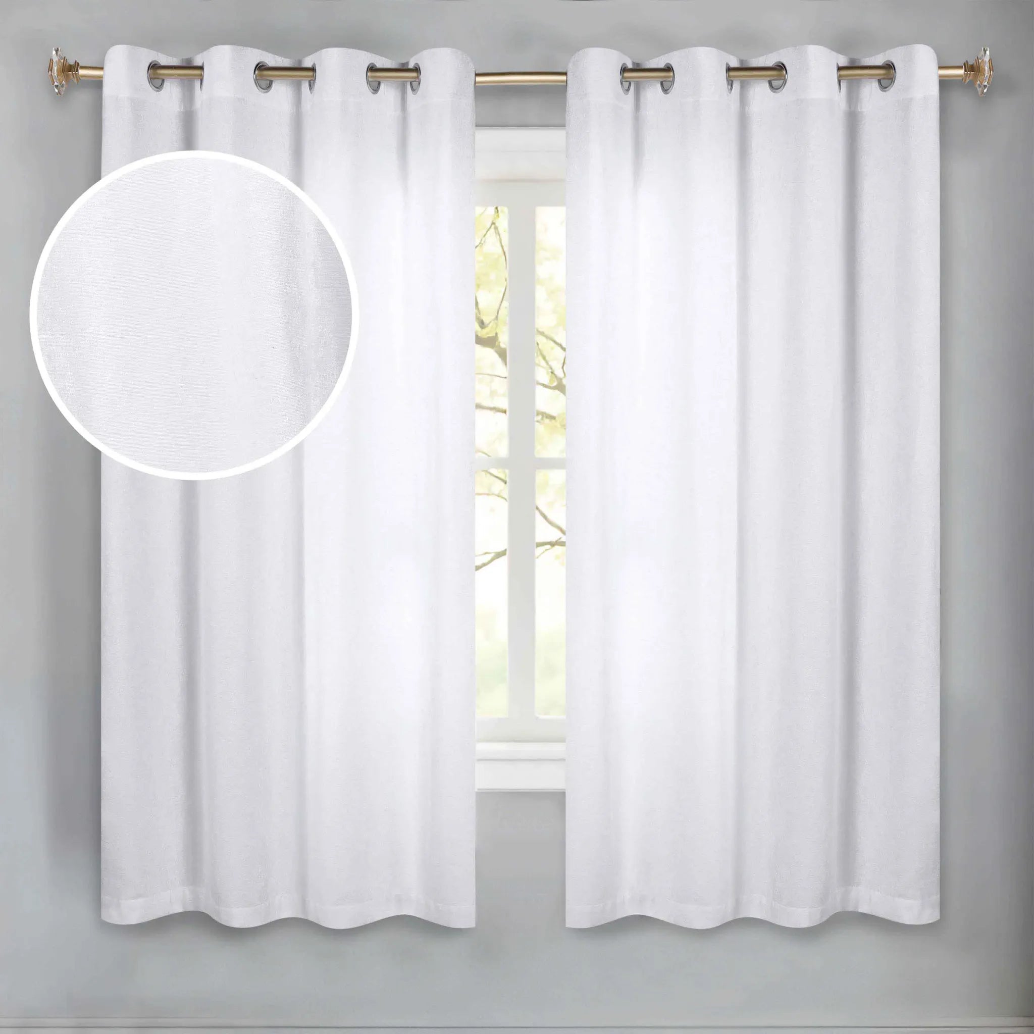 Noor Semi-Blackout Chenille Washable Grommet Curtains, Set of 2 Panels - Blackout Curtains by Superior Brand