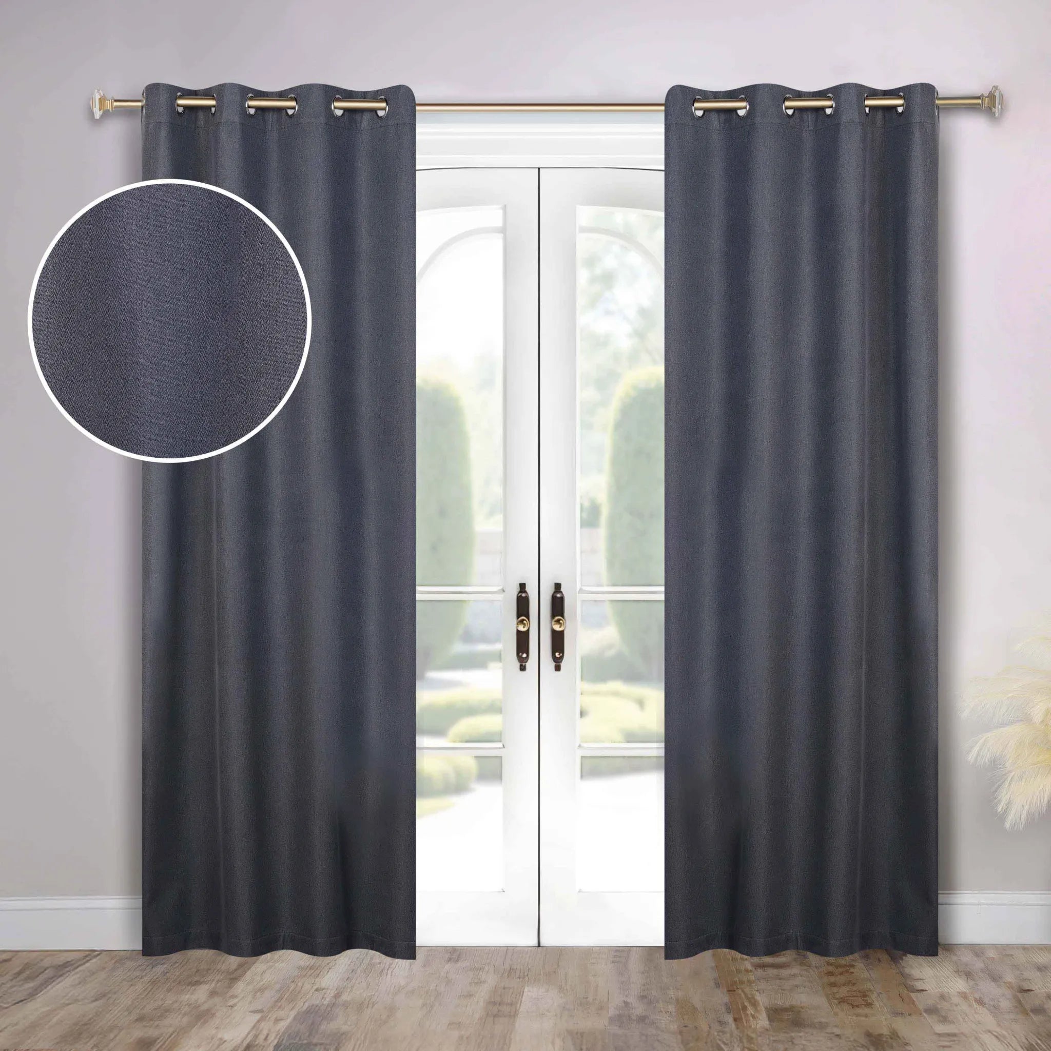 Nyan 100% Blackout Machine Washable Grommet Curtains, Set of 2 Panels - Blackout Curtains by Superior Brand