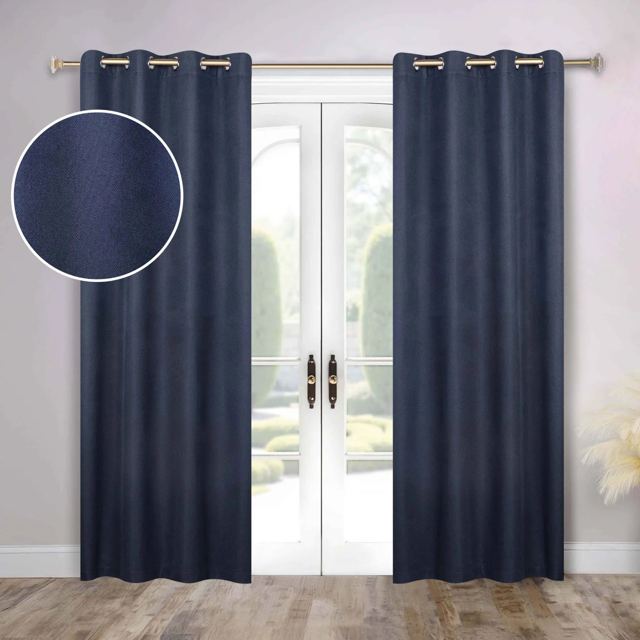 Nyan 100% Blackout Machine Washable Grommet Curtains, Set of 2 Panels - Blackout Curtains by Superior Brand