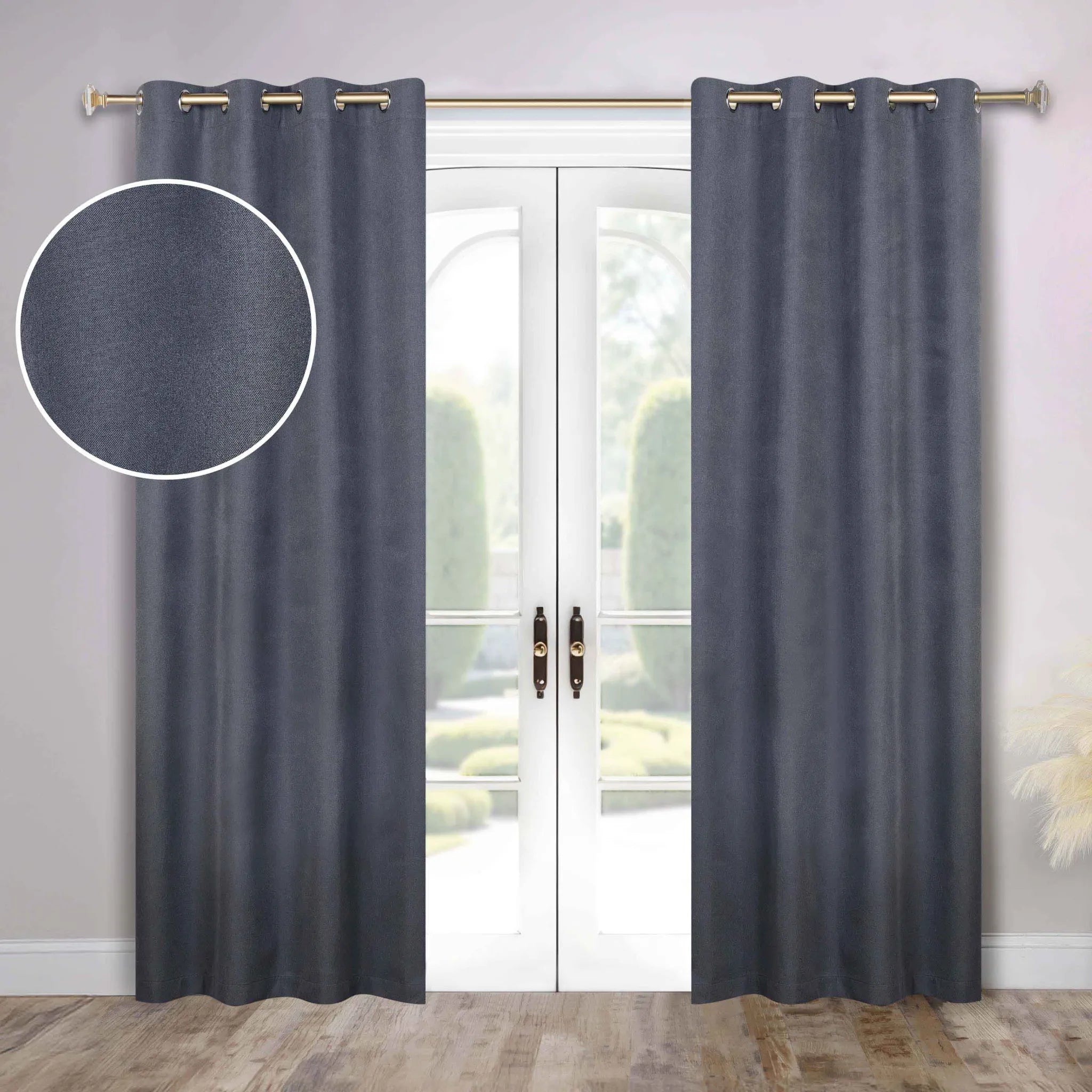 Neal 100% Blackout Machine Washable Grommet Curtains, Set of 2 Panels - Blackout Curtains by Superior Brand