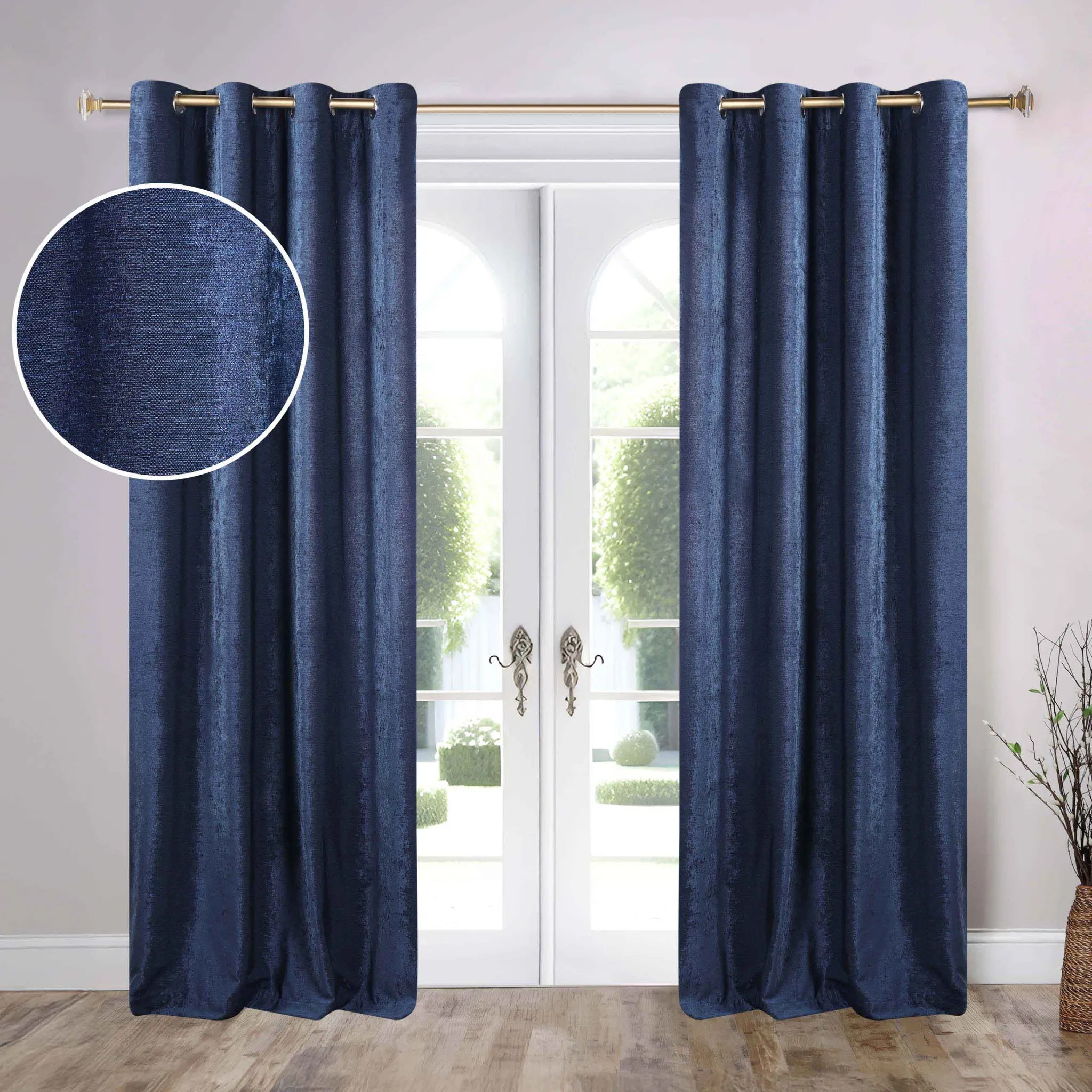 Noor Semi-Blackout Chenille Washable Grommet Curtains, Set of 2 Panels - Blackout Curtains by Superior Brand