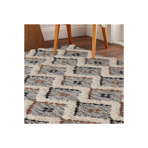 Superior Indoor Area Rug Collection Geometric Design with Cotton-Latex Backing -  Rust-Black