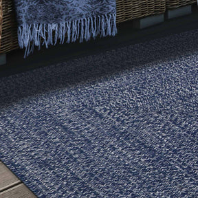 Superior Bohemian Multi-Toned Braided Patterned Indoor Outdoor Area Rug - Denimblue-white