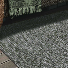 Superior Bohemian Multi-Toned Braided Patterned Indoor Outdoor Area Rug - Green-white