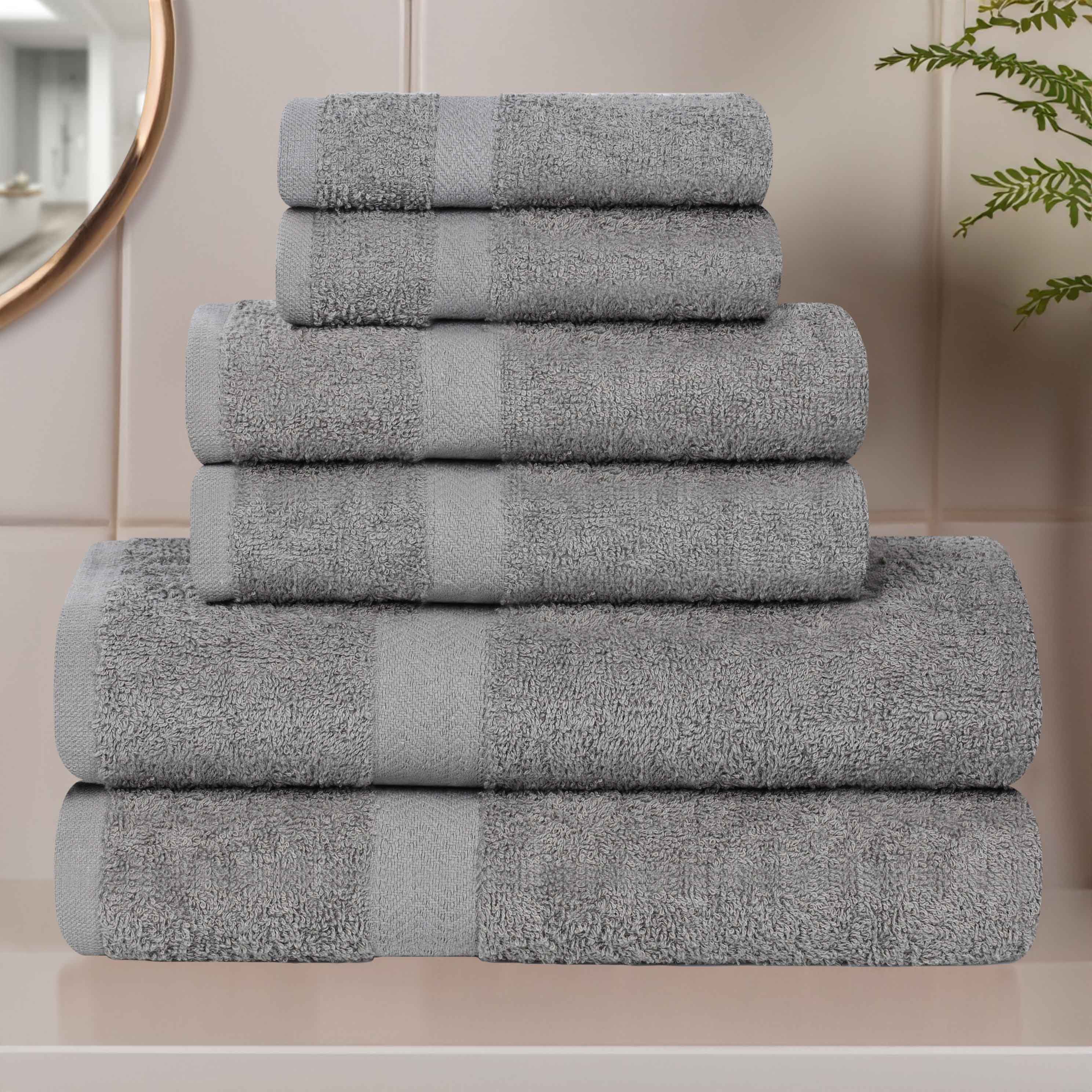 6 Piece Cotton Eco-Friendly Soft Absorbent Towel Set - Towel Set by Superior Brand