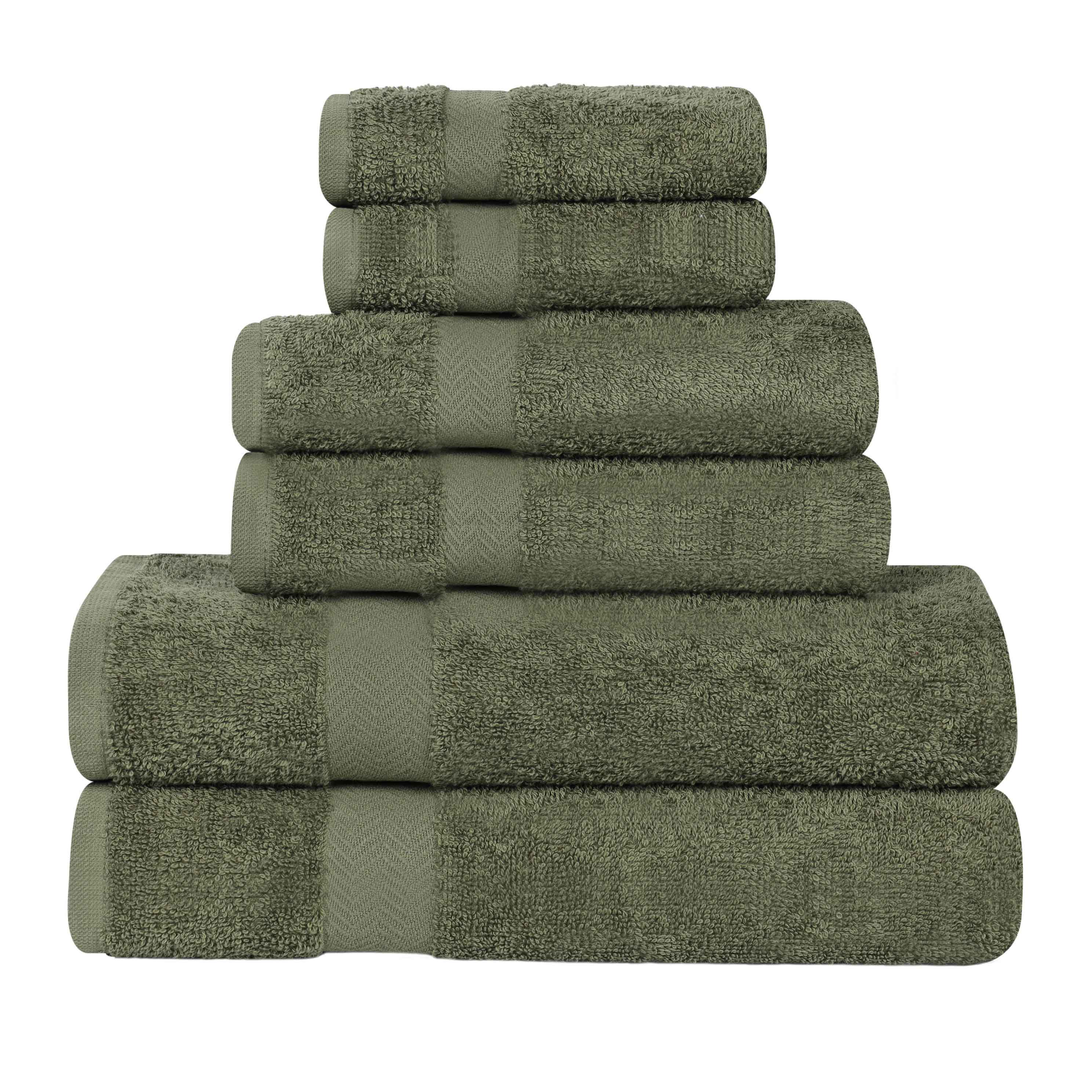 6 Piece Cotton Eco-Friendly Soft Absorbent Towel Set - Towel Set by Superior Brand