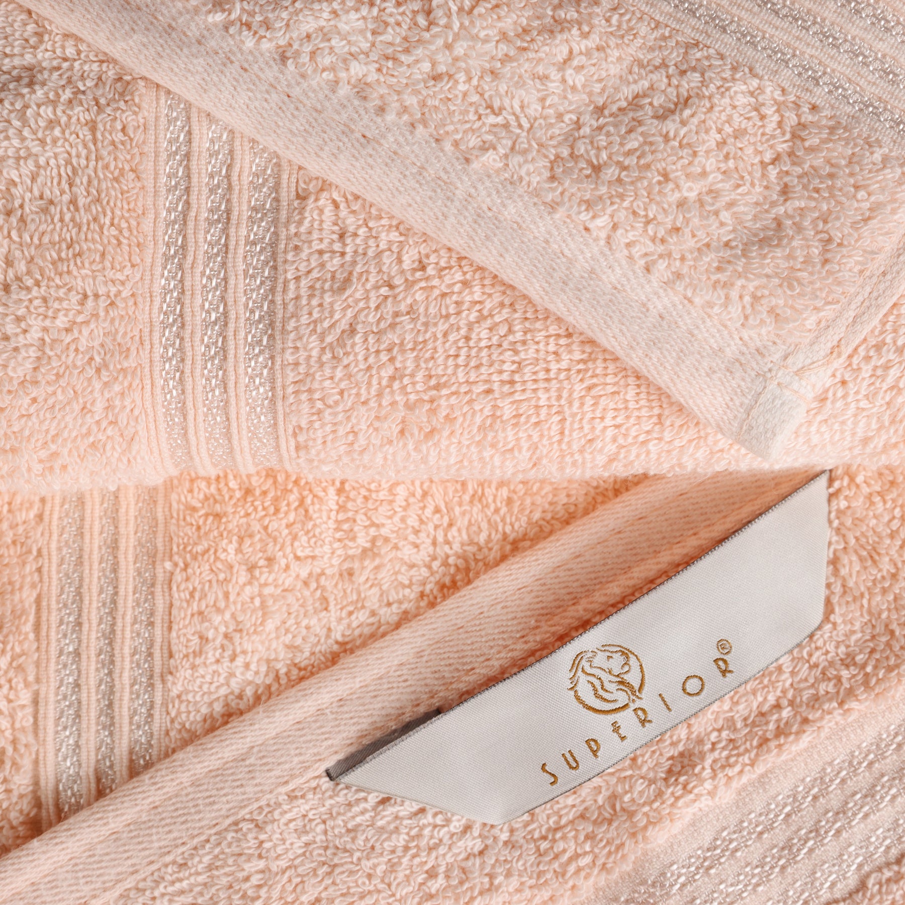Egyptian Cotton Highly Absorbent Solid 9 Piece Ultra Soft Towel Set - Peach