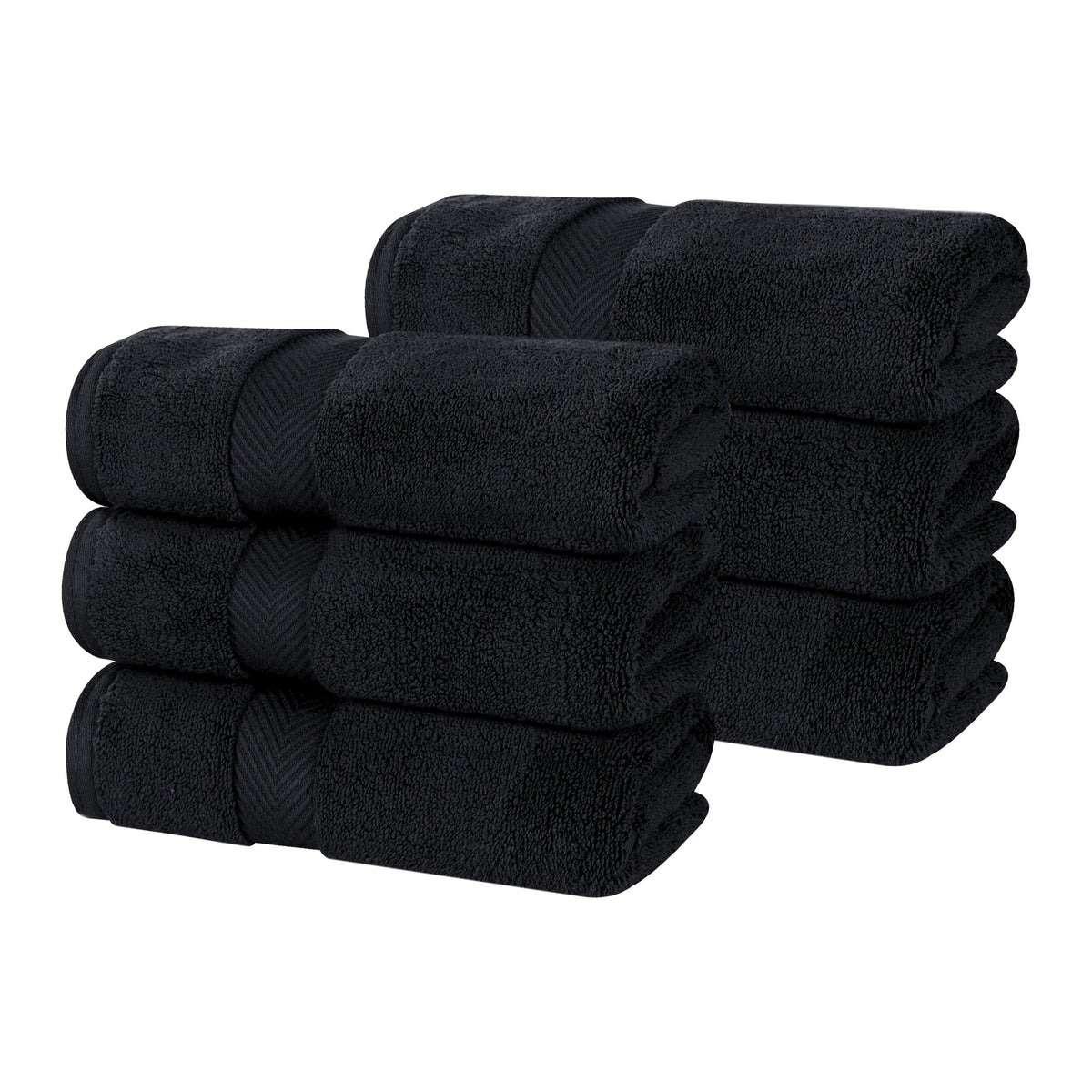 Zero Twist Cotton Solid Ultra-Soft Absorbent Hand Towel - Black