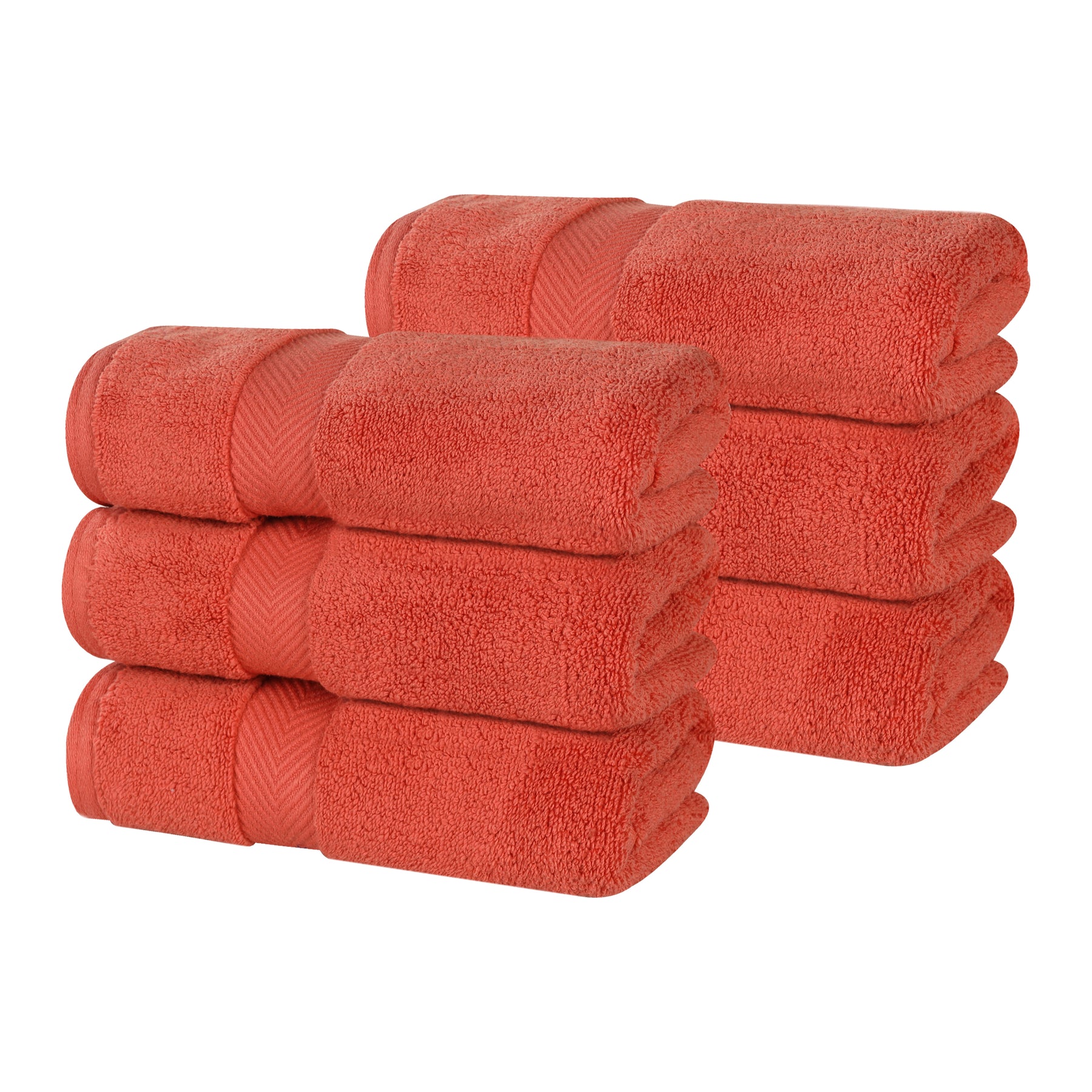 Zero Twist Cotton Solid Ultra-Soft Absorbent Hand Towel Brick Red
