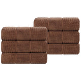 Napa Zero Twist Cotton Solid Waffle Honeycomb Hand Towel Set of 6 - Towel Set by Superior Brand