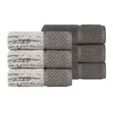 Lodi Cotton 6-Piece Hand Towel Set – Mid-Weight Bathroom or Kitchen Solids & Patterns