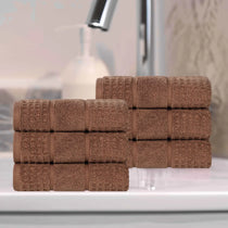 Napa Zero Twist Cotton Solid Waffle Honeycomb Hand Towel Set of 6 - Towel Set by Superior Brand