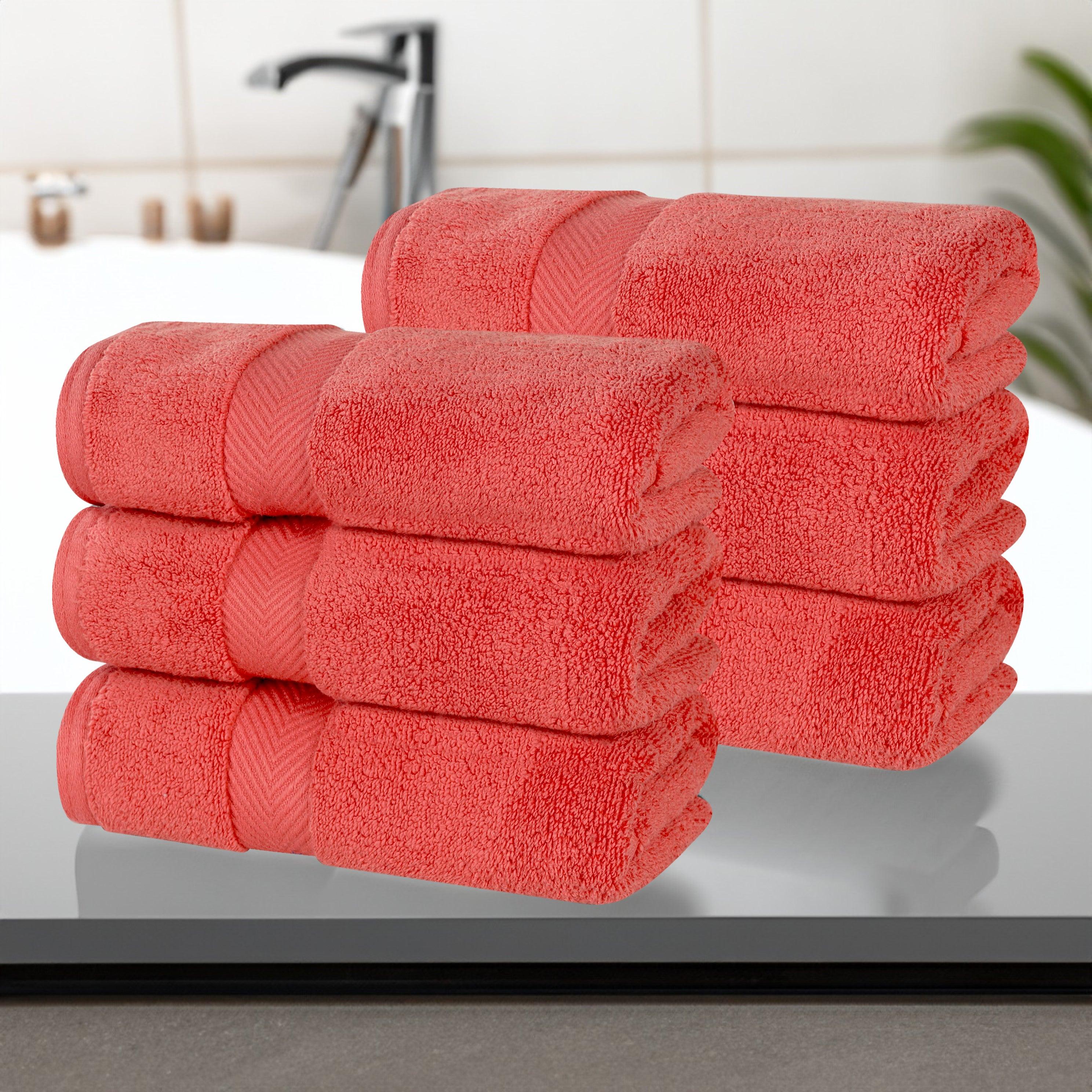 Zero Twist Cotton Solid Ultra-Soft Absorbent Hand Towel Set of 6 - Hand Towel by Superior Brand
