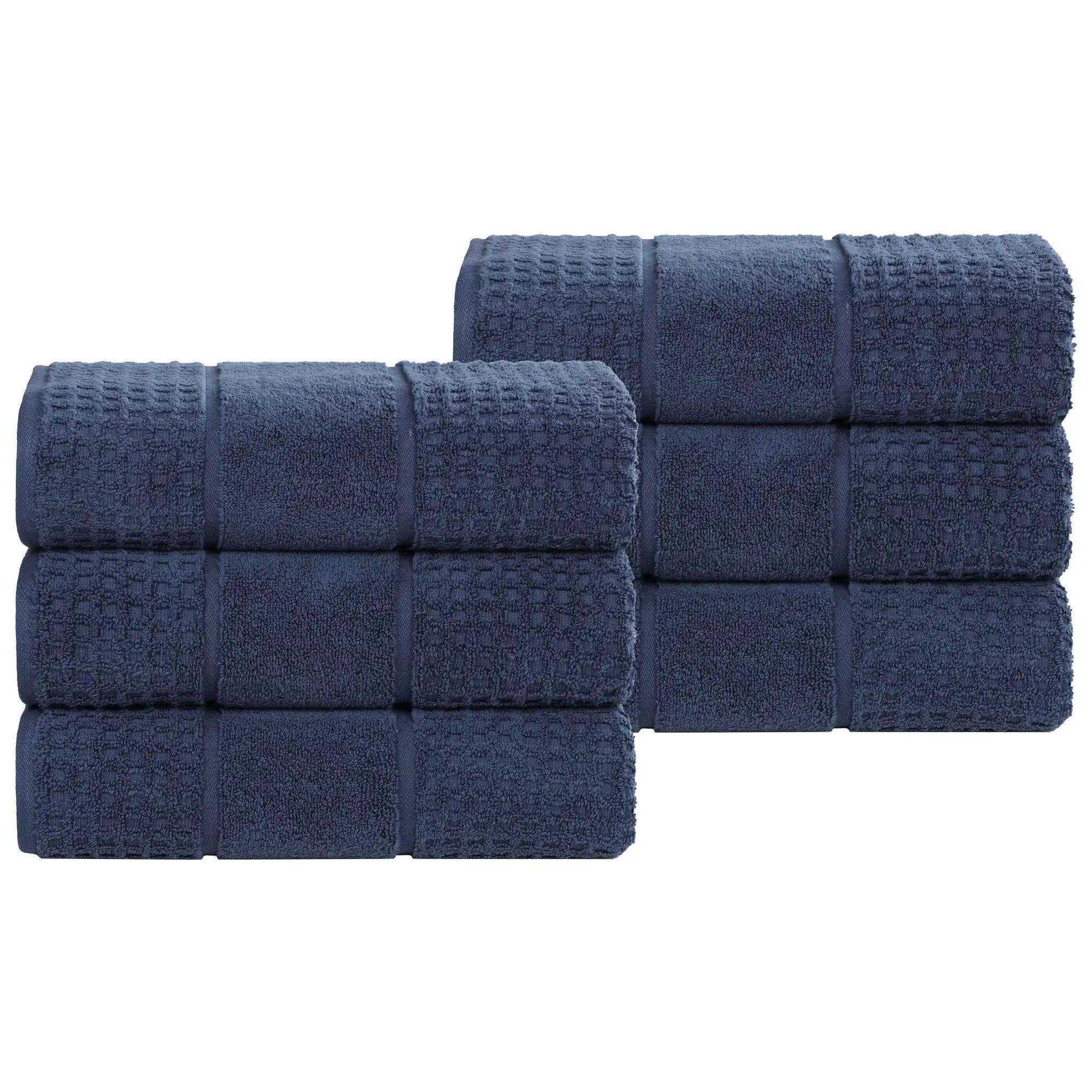 Napa Zero Twist Cotton Solid Waffle Honeycomb Hand Towel Set of 6 - Towel Set by Superior Brand