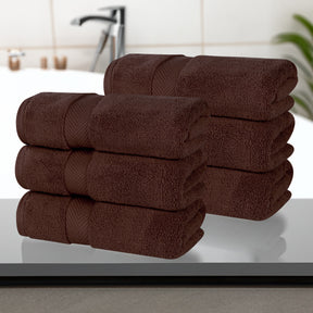 Zero Twist Cotton Solid Ultra-Soft Absorbent Hand Towel - Espresso