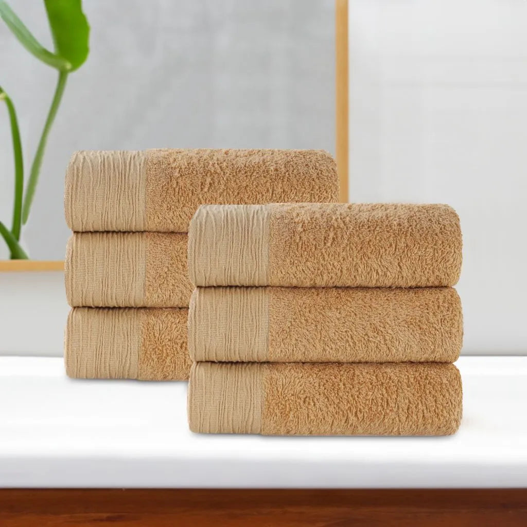 Rayon from Bamboo Eco-Friendly Fluffy Solid Hand Towel Set of 6 - Hand Towel by Superior Brand