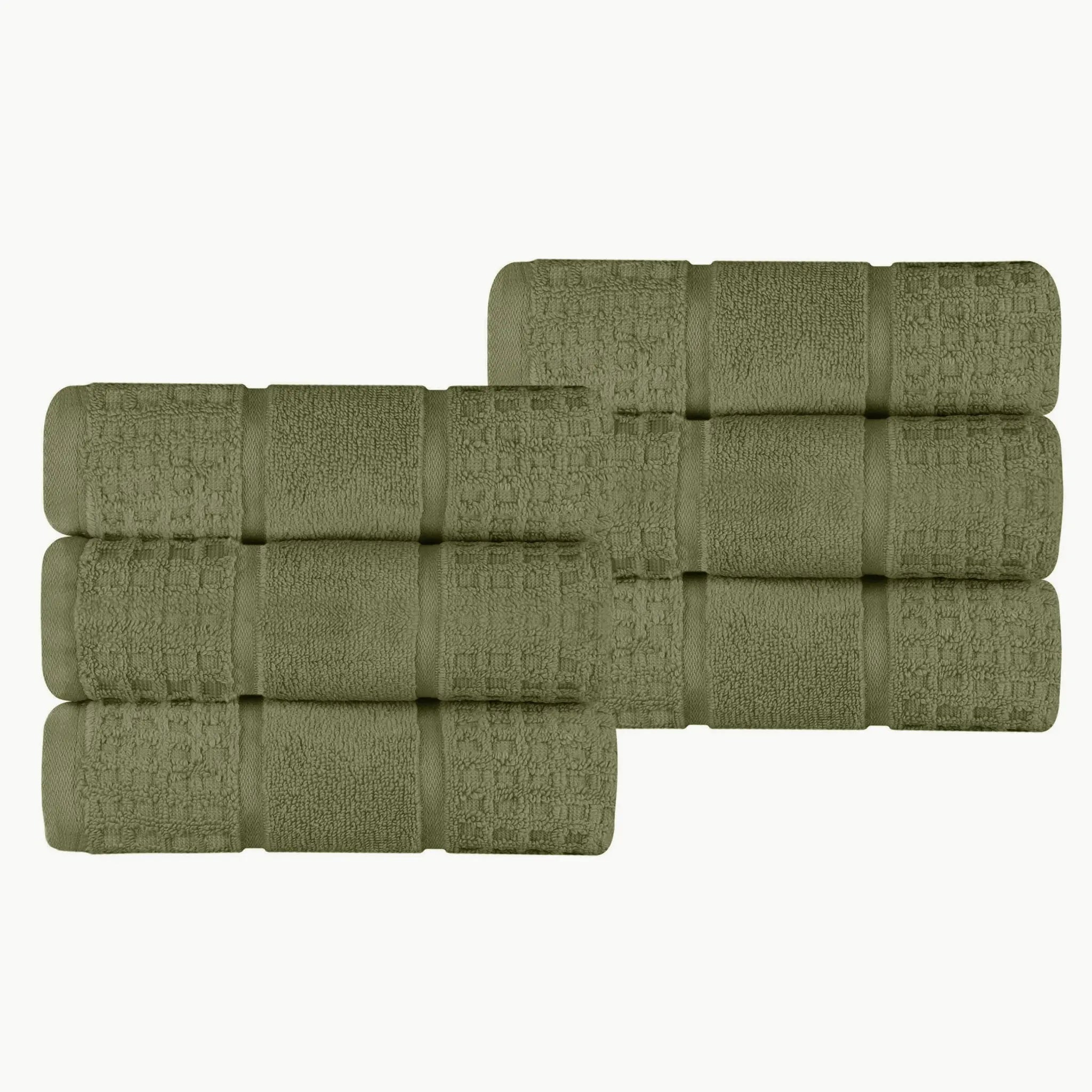 Napa Zero Twist Cotton Solid Waffle Honeycomb Hand Towel Set of 6 - Towel Set by Superior Brand