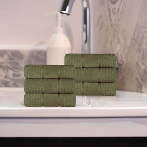 Zero Twist Cotton Waffle Honeycomb Plush Soft Hand Towel - Forest Green