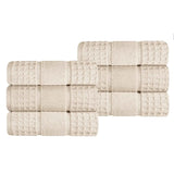 Napa Zero Twist Cotton Solid Waffle Honeycomb Hand Towel Set of 6 - Towel Set by Superior Brand