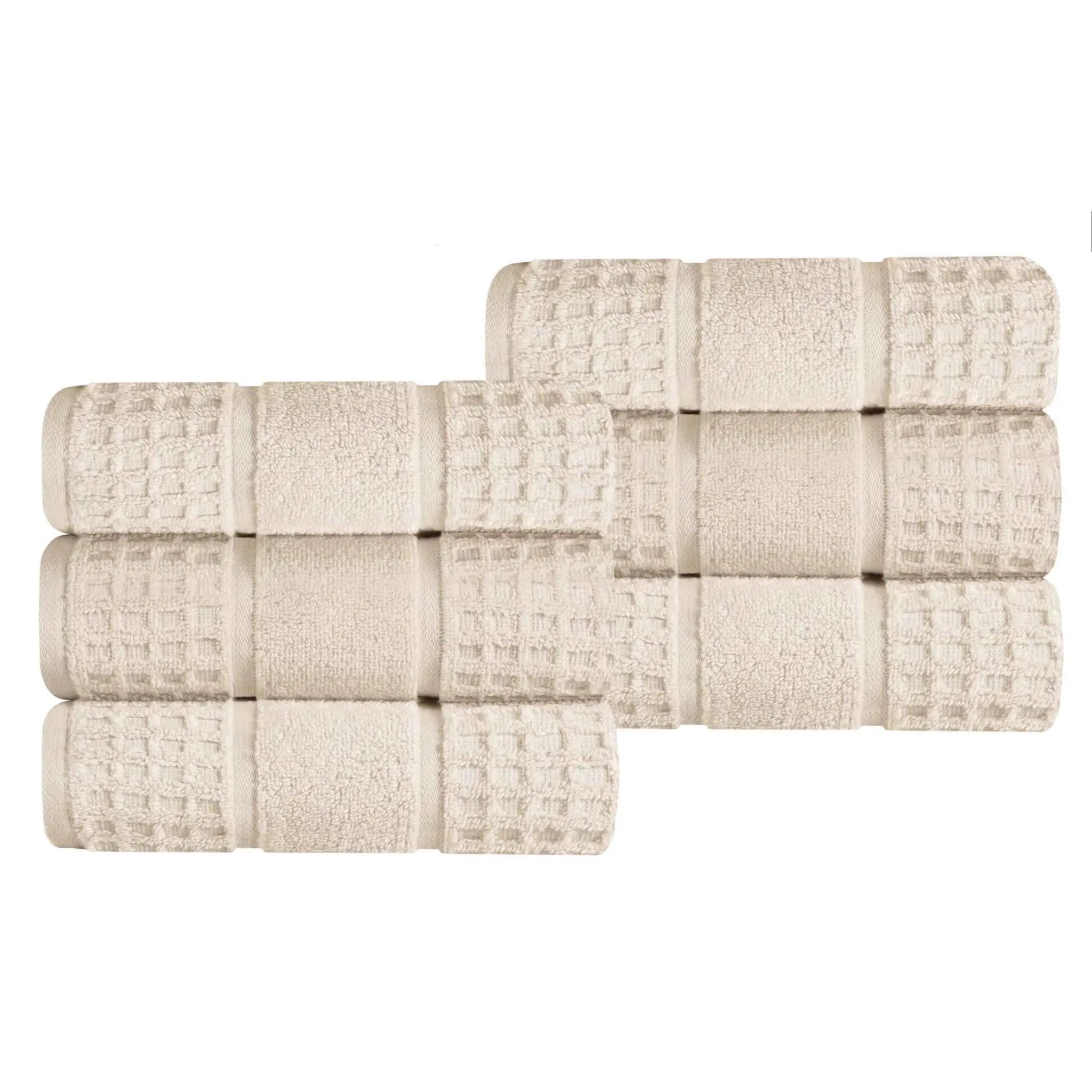 Napa Zero Twist Cotton Solid Waffle Honeycomb Hand Towel Set of 6 - Towel Set by Superior Brand
