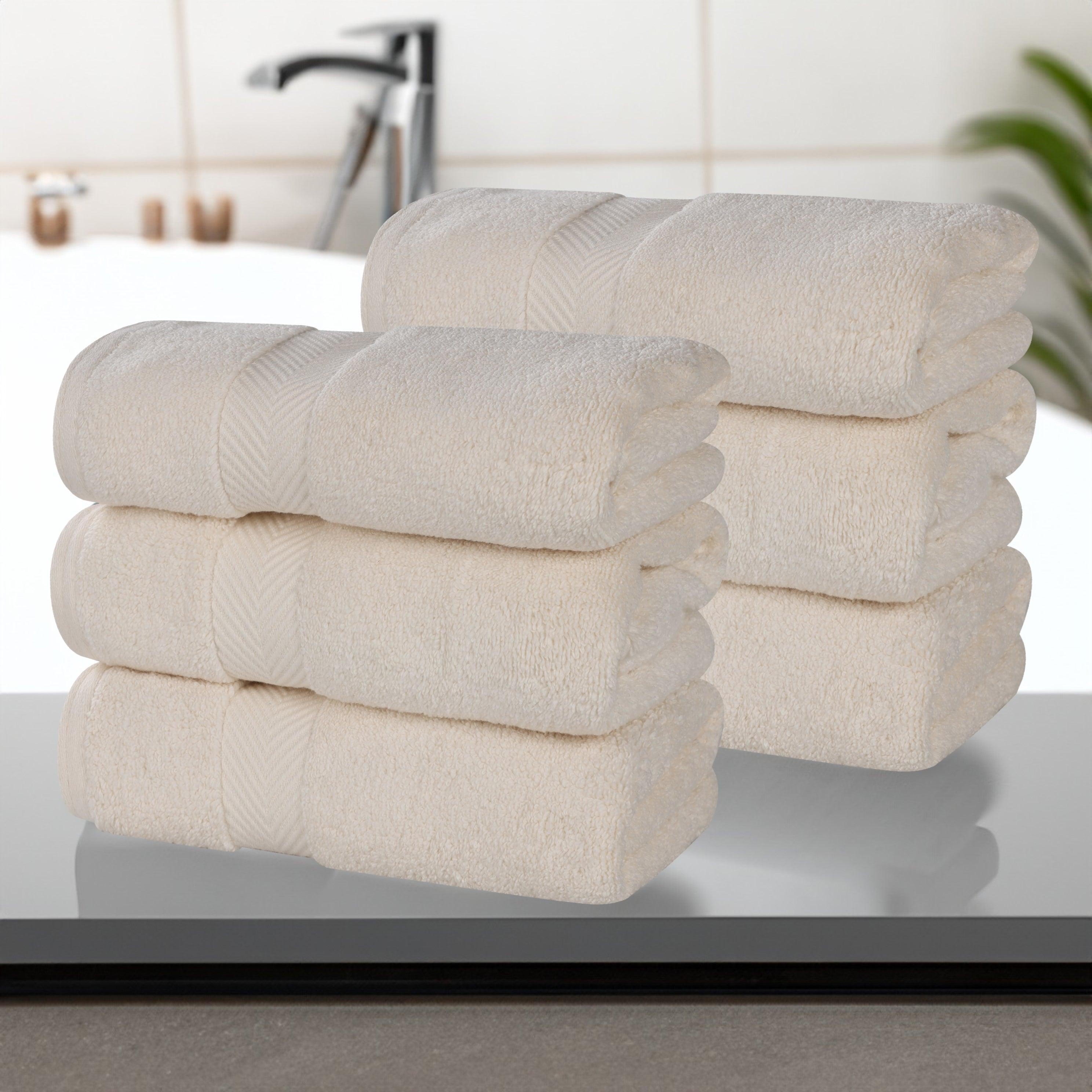 Zero Twist Cotton Solid Ultra-Soft Absorbent Hand Towel Set of 6 - Hand Towel by Superior Brand