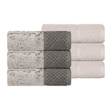 Lodi Cotton 6-Piece Hand Towel Set – Mid-Weight Bathroom or Kitchen Solids & Patterns