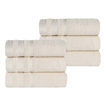 Zero Twist Cotton Dobby Border Plush Absorbent Hand Towel - Ivory