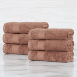 Egyptian Cotton Dobby Border Medium Weight 6 Piece Hand Towel Set