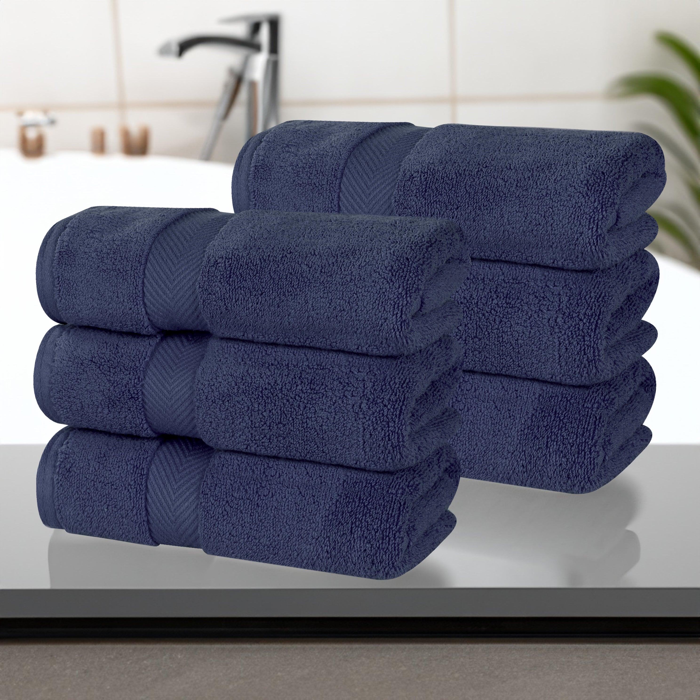 Zero Twist Cotton Solid Ultra-Soft Absorbent Hand Towel Set of 6 - Hand Towel by Superior Brand
