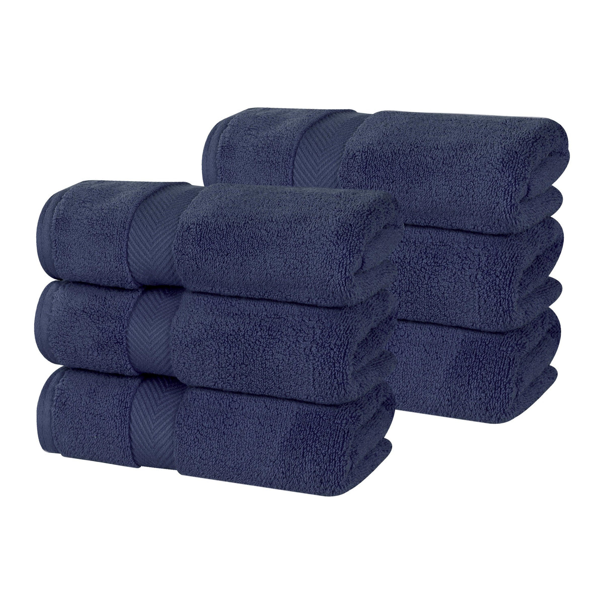 Zero Twist Cotton Solid Ultra-Soft Absorbent Hand Towel - Midnight Blue