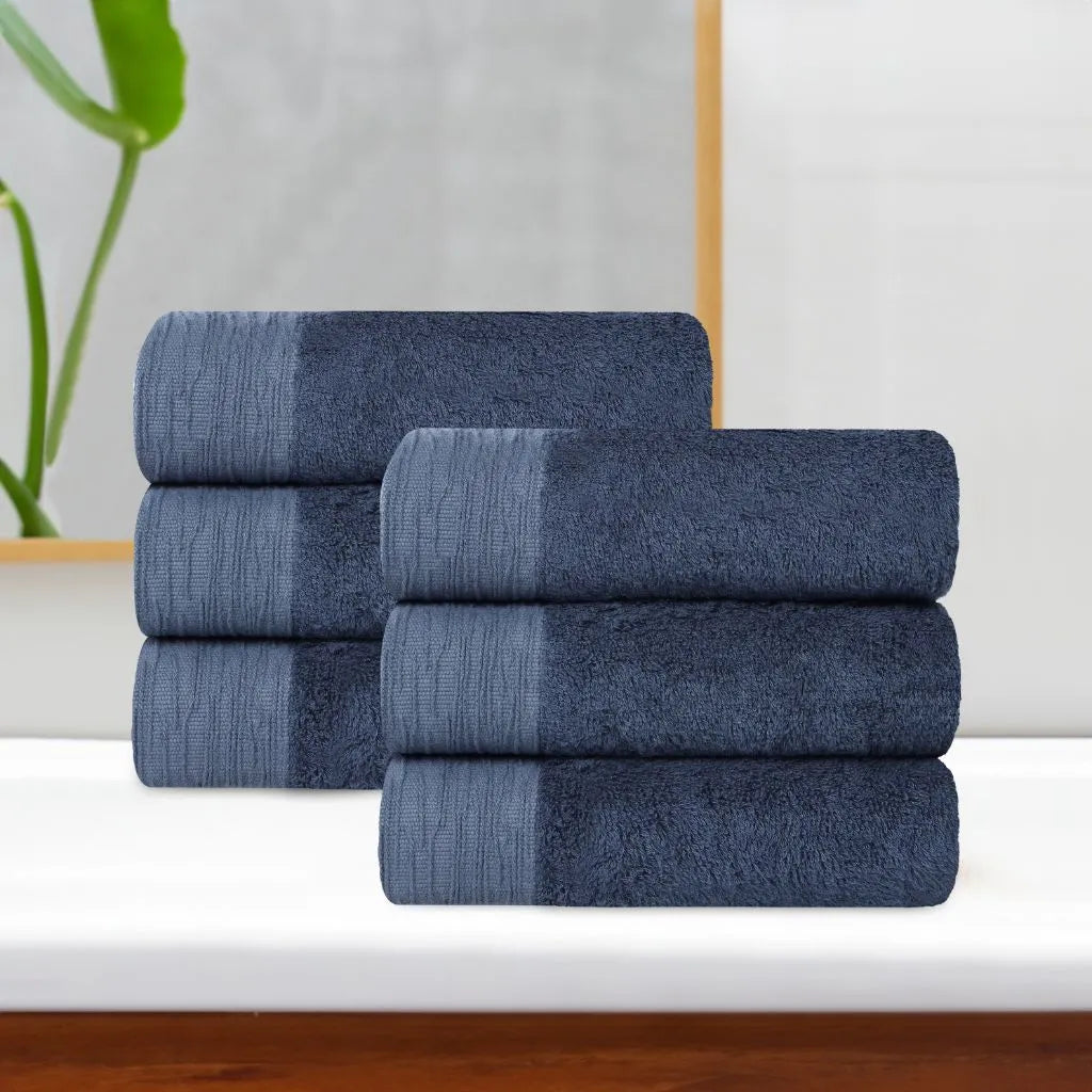 Rayon from Bamboo Eco-Friendly Fluffy Solid Hand Towel Set of 6 - Hand Towel by Superior Brand