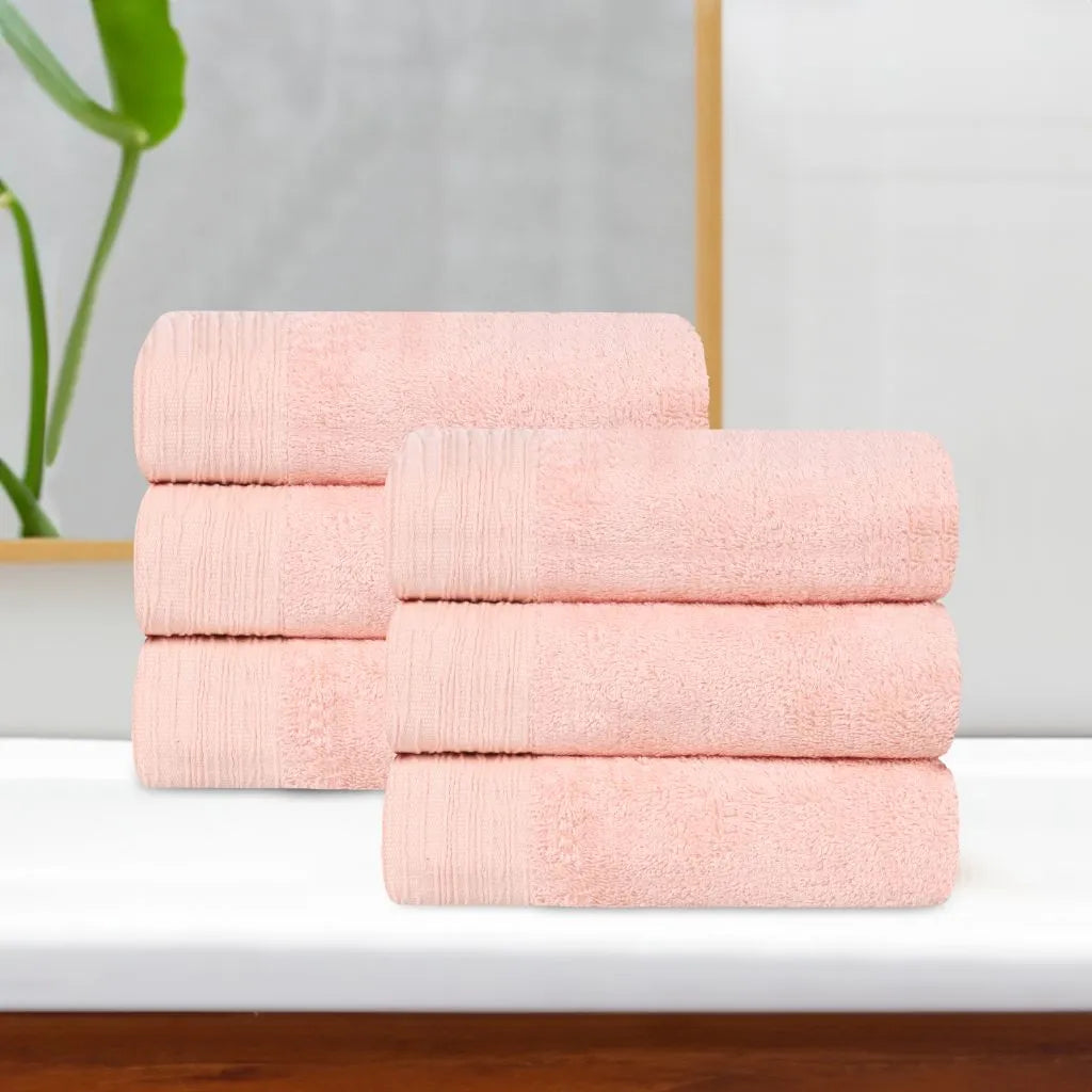 Rayon from Bamboo Eco-Friendly Fluffy Solid Hand Towel Set of 6 - Hand Towel by Superior Brand