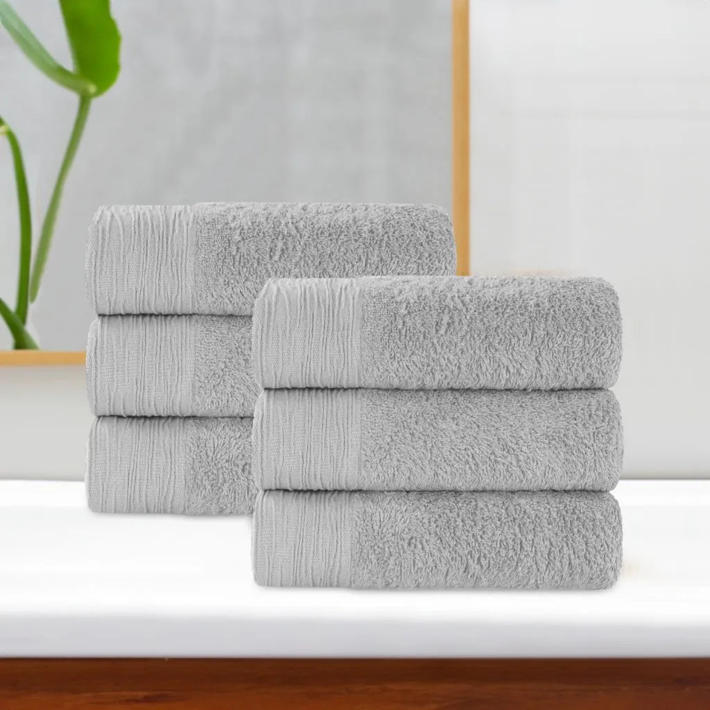 Rayon from Bamboo Eco-Friendly Fluffy Solid Hand Towel Set of 6 - Hand Towel by Superior Brand