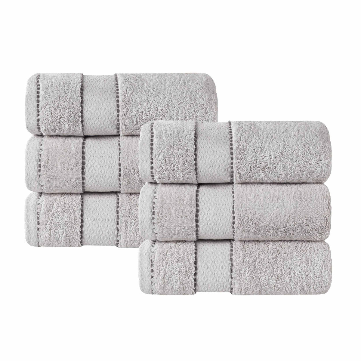 Niles Egyptian Giza Cotton Dobby Ultra-Plush Hand Towel Set of 6