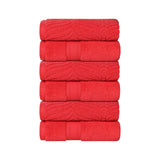 Chevron Zero Twist Solid and Jacquard Soft Cotton Hand Towel Set of 6