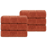 Napa Zero Twist Cotton Solid Waffle Honeycomb Hand Towel Set of 6 - Towel Set by Superior Brand